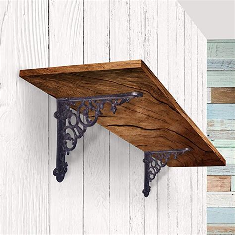 shelf brackets black metal scroll|NACH Victorian Scroll Black Shelf Brackets 12 inch, Decorative .